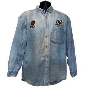 Vintage NASCAR #88 Dale Jarrett~UPS Racing Chambray Shirt